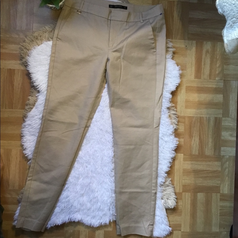 Zara twill Capri pants in beige - Picture 2 of 5